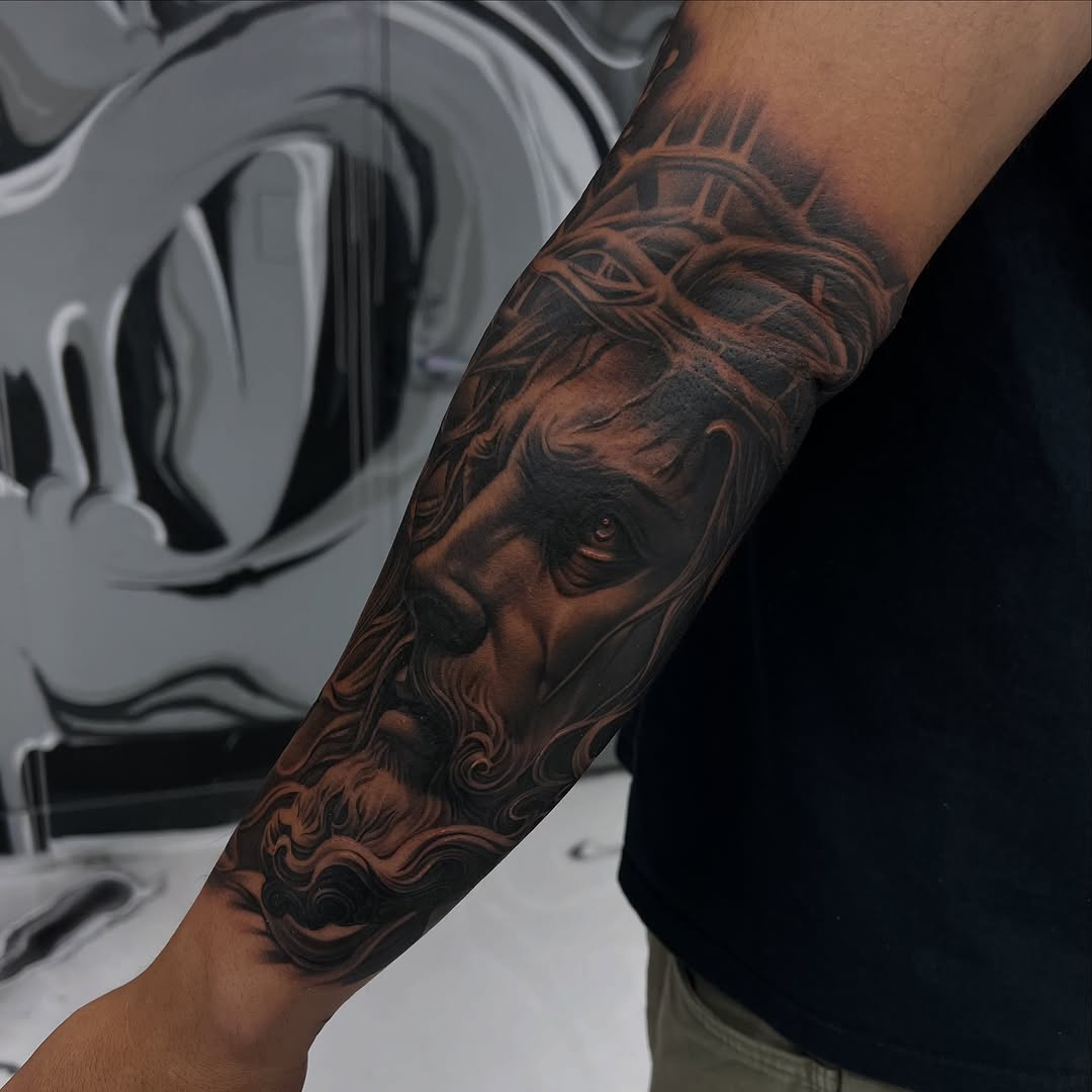 Tattoo by @boha_tattoos — realism, black_and_grey