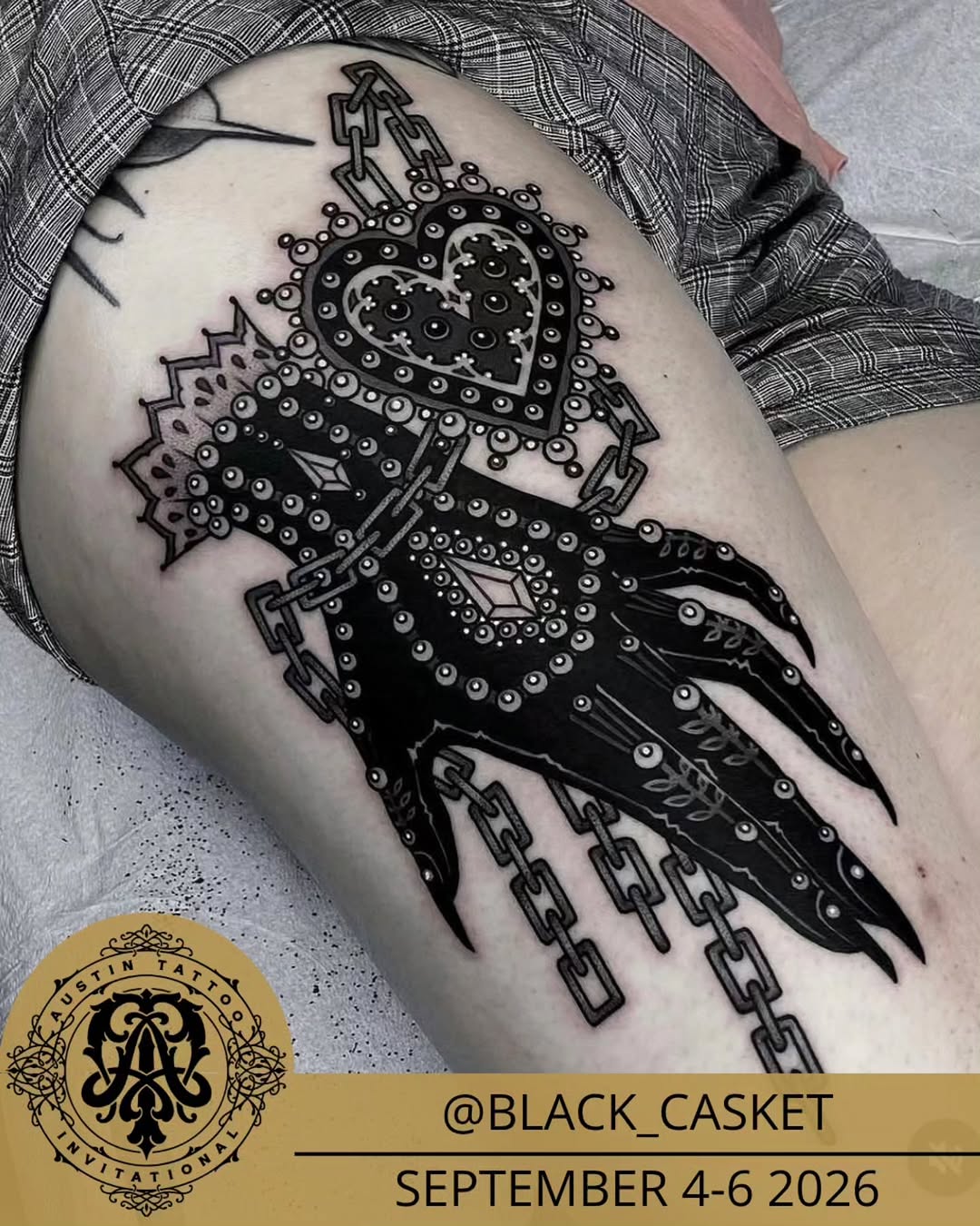 Tattoo by @black_casket — blackwork, ornamental
