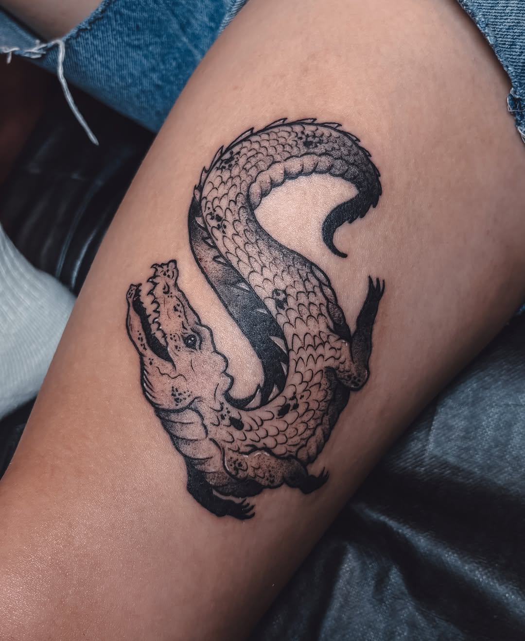 Tattoo by @inkdbyliz — illustrative, black_and_grey