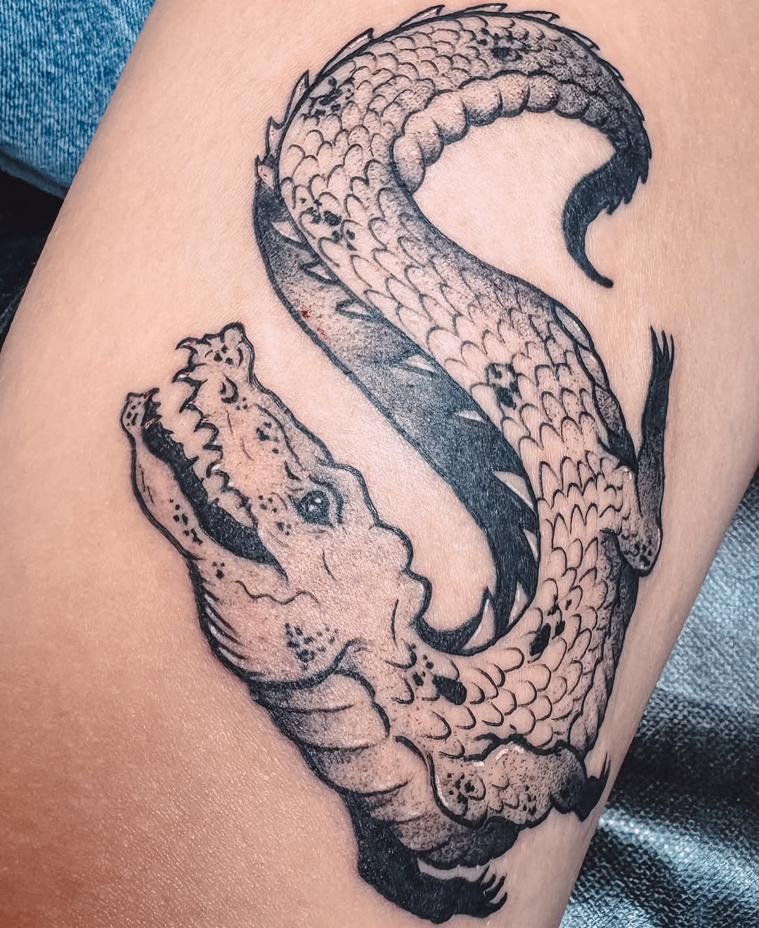 Tattoo by @inkdbyliz — illustrative, black_and_grey