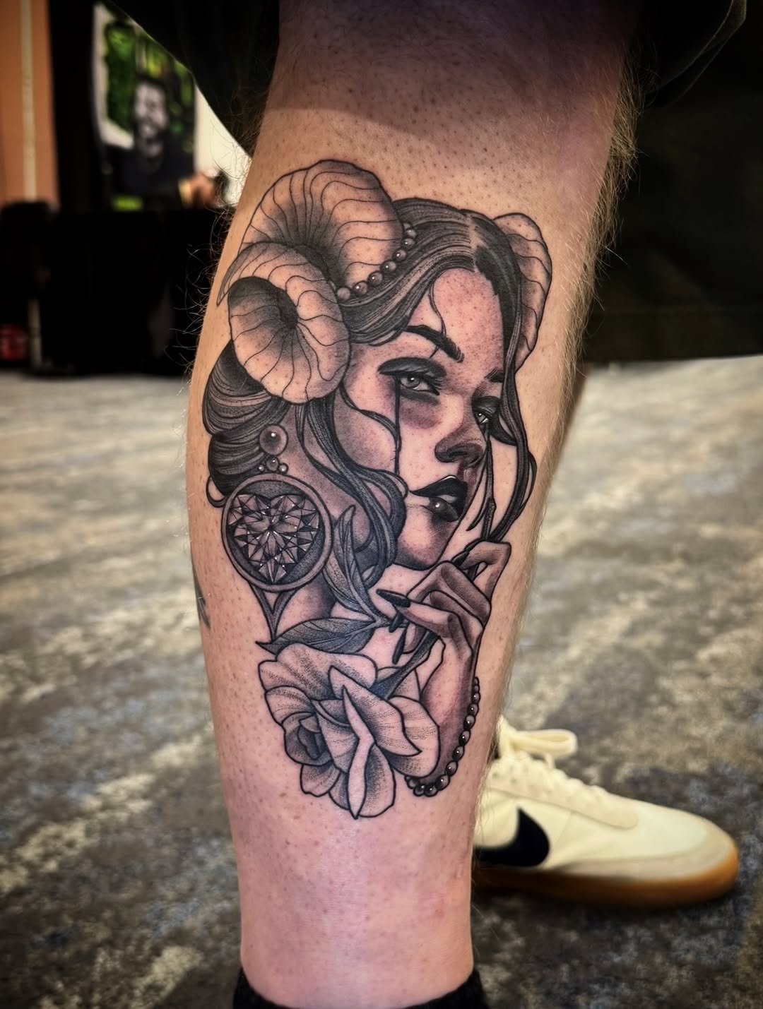 Tattoo by @cj.hurtado — black_and_grey, dark_realism