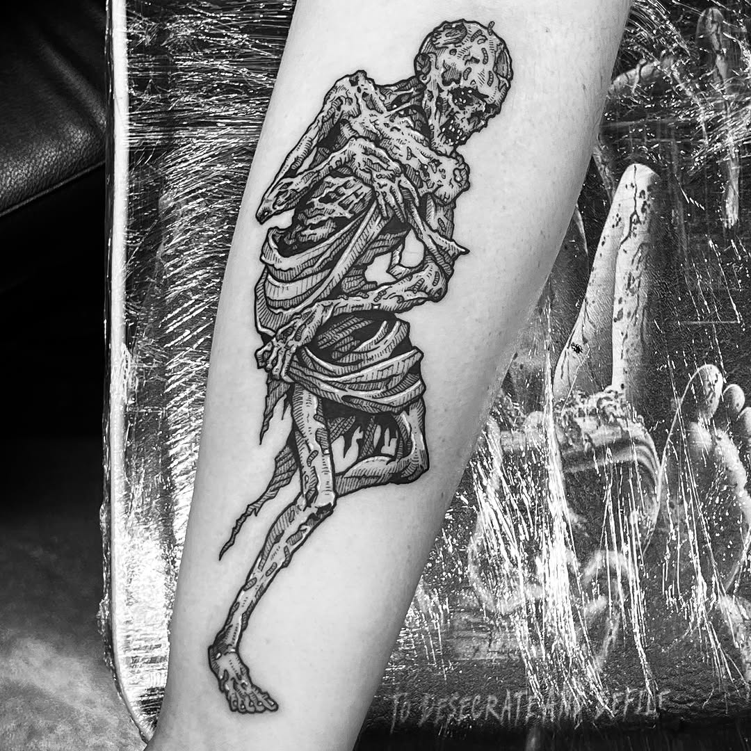 Tattoo by @jonvonschlong β dark_realism, blackwork