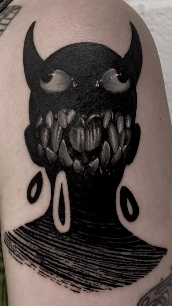 Tattoo by @lil_stinker_5000 — blackwork
