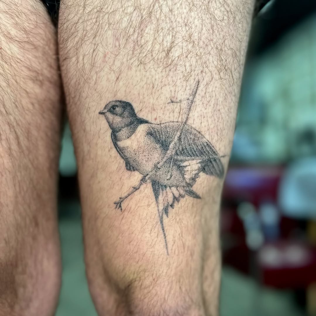 Tattoo by @khk.ttt — dotwork, black_and_grey