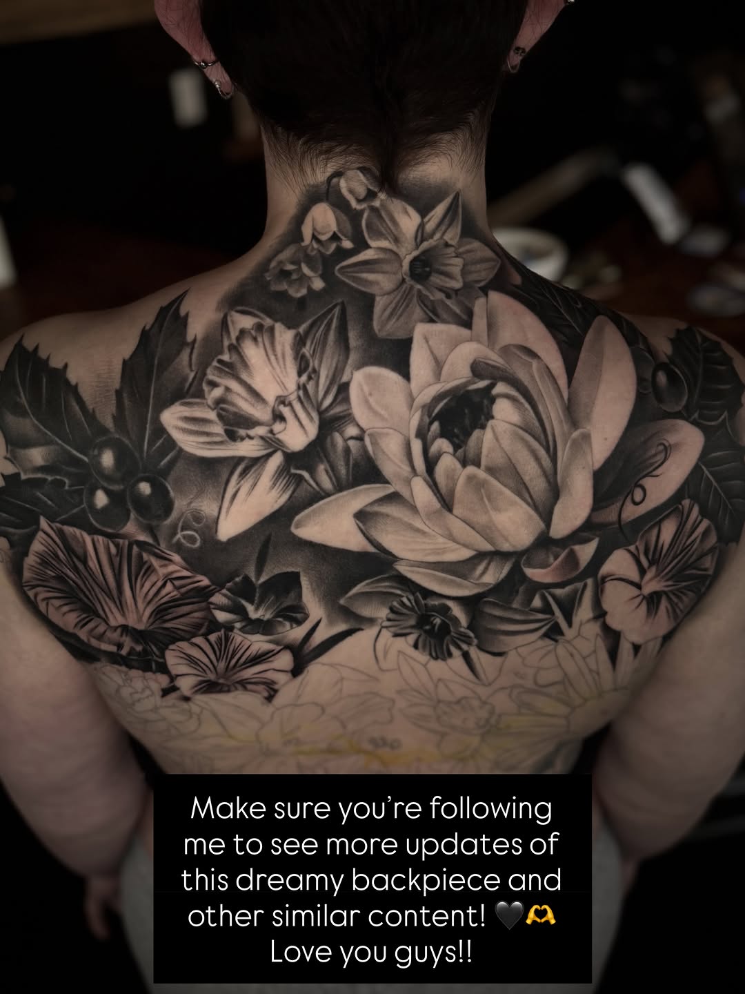 Tattoo by @caroline_yurek_tattoo — realism, black_and_grey