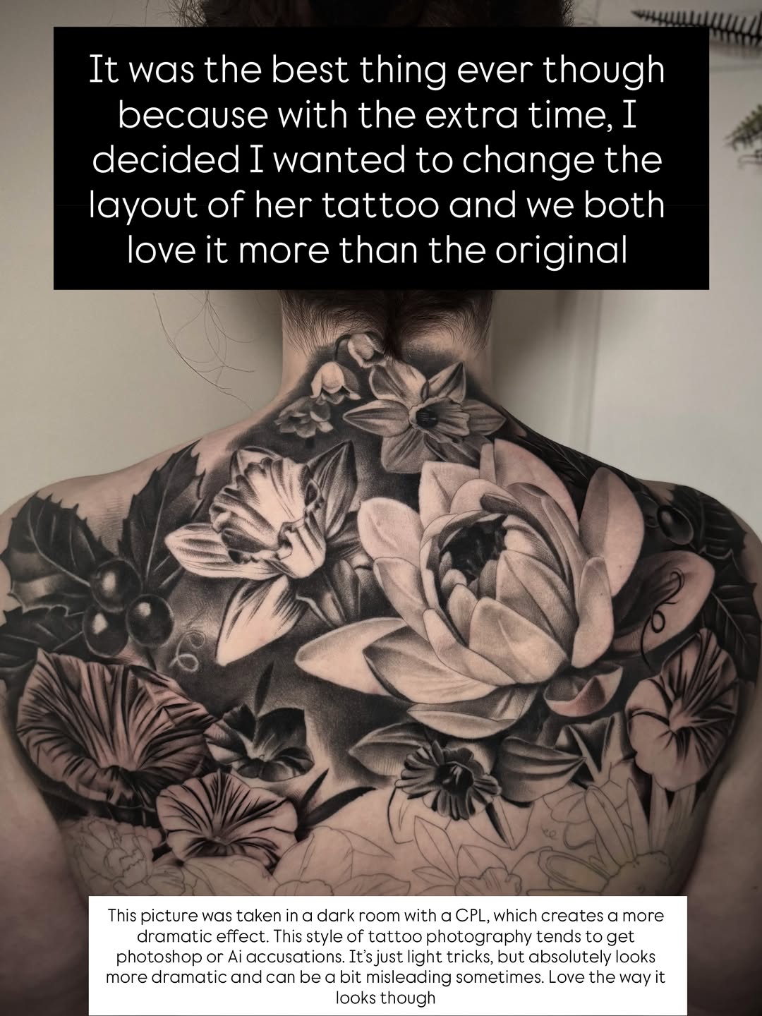 Tattoo by @caroline_yurek_tattoo — realism, black_and_grey