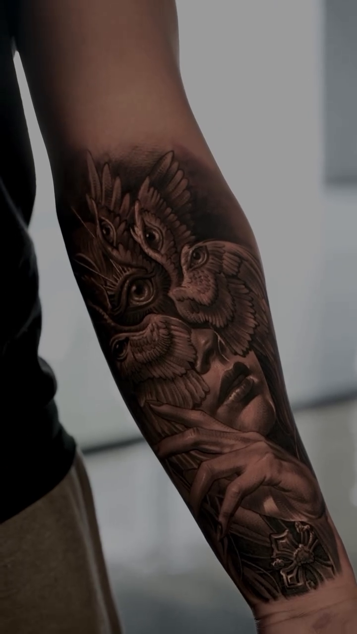 Tattoo by @tattoosbychino โ realism, black_and_grey