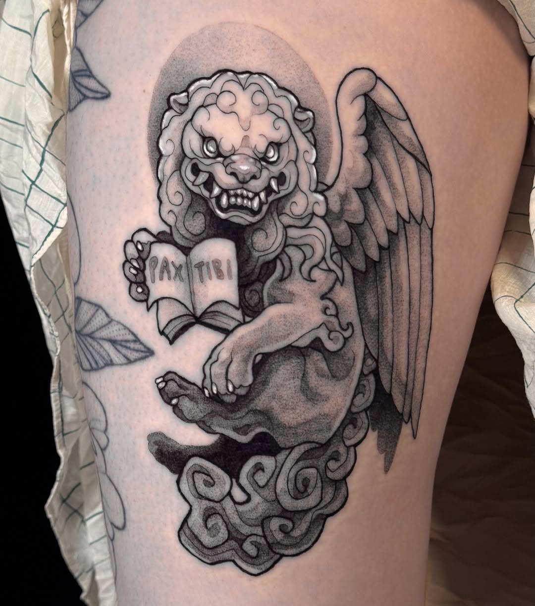 Tattoo by @roseshrubs — black_and_grey