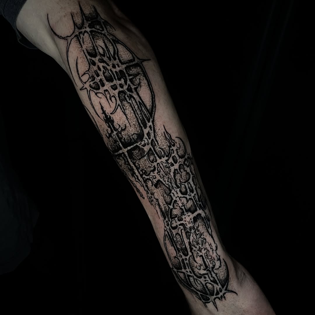 Tattoo by @blackworkbenz — blackwork, dotwork