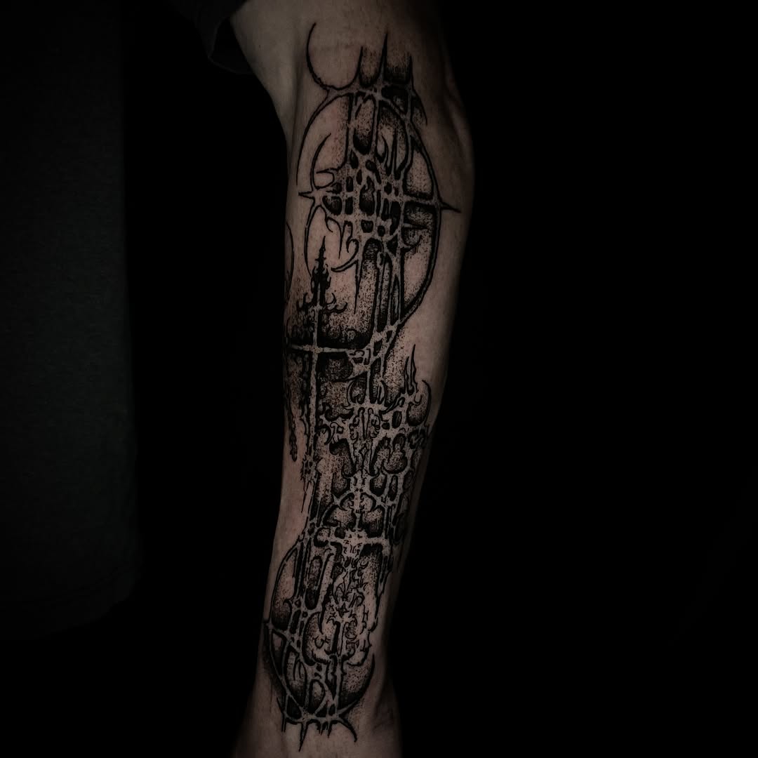 Tattoo by @blackworkbenz — blackwork, ornamental