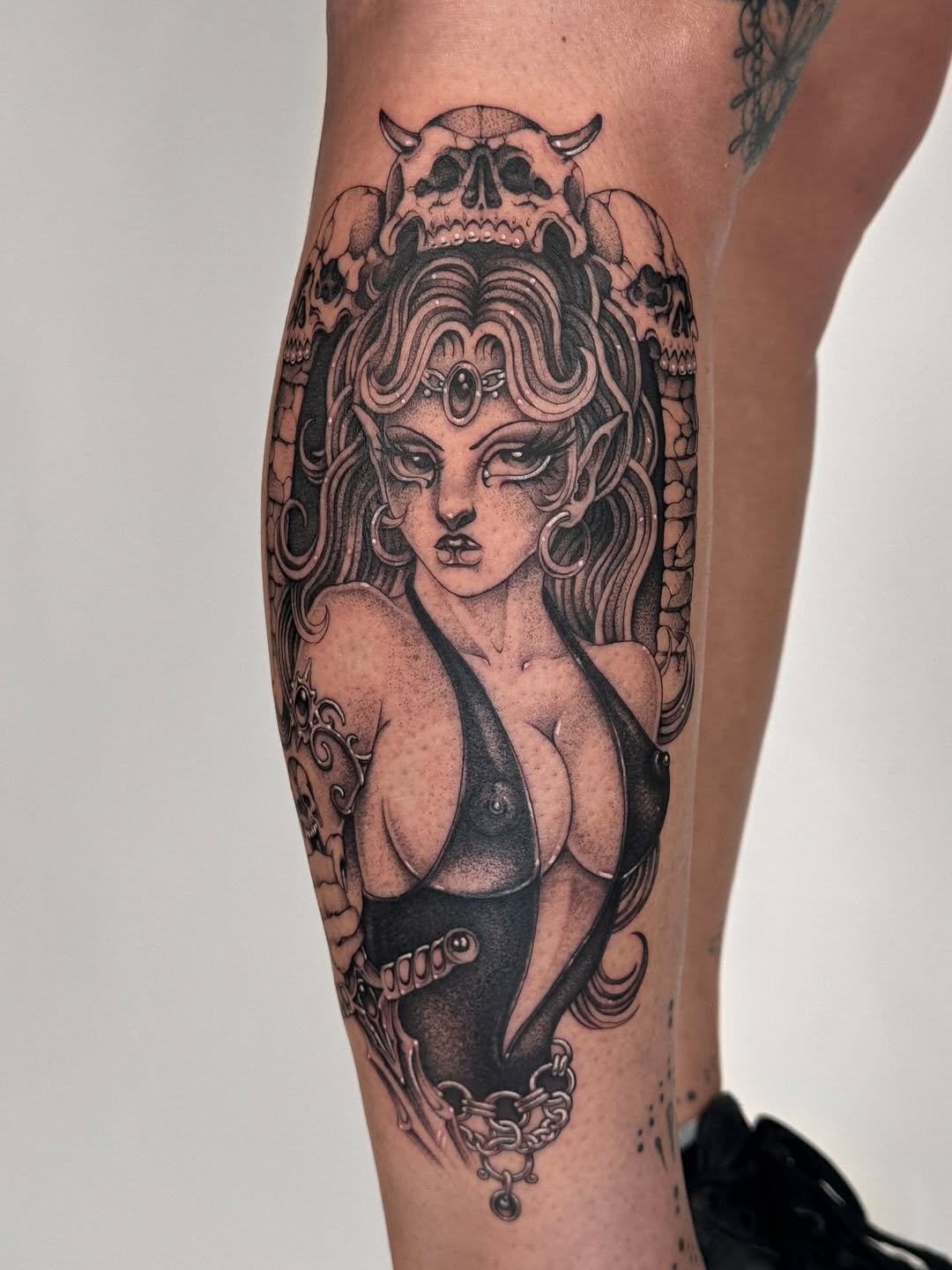 Tattoo by @ellafromhella — dark_realism, black_and_grey
