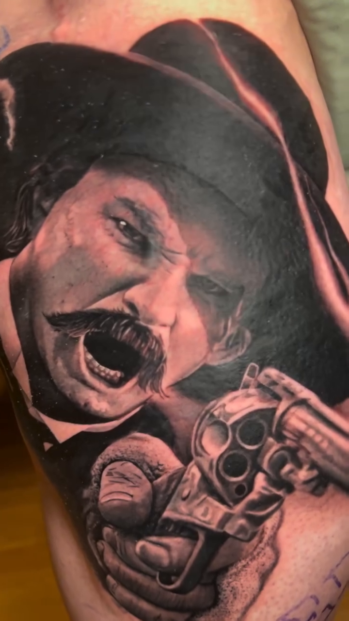 Tattoo by @aaronmckinneytattoo — realism, black_and_grey