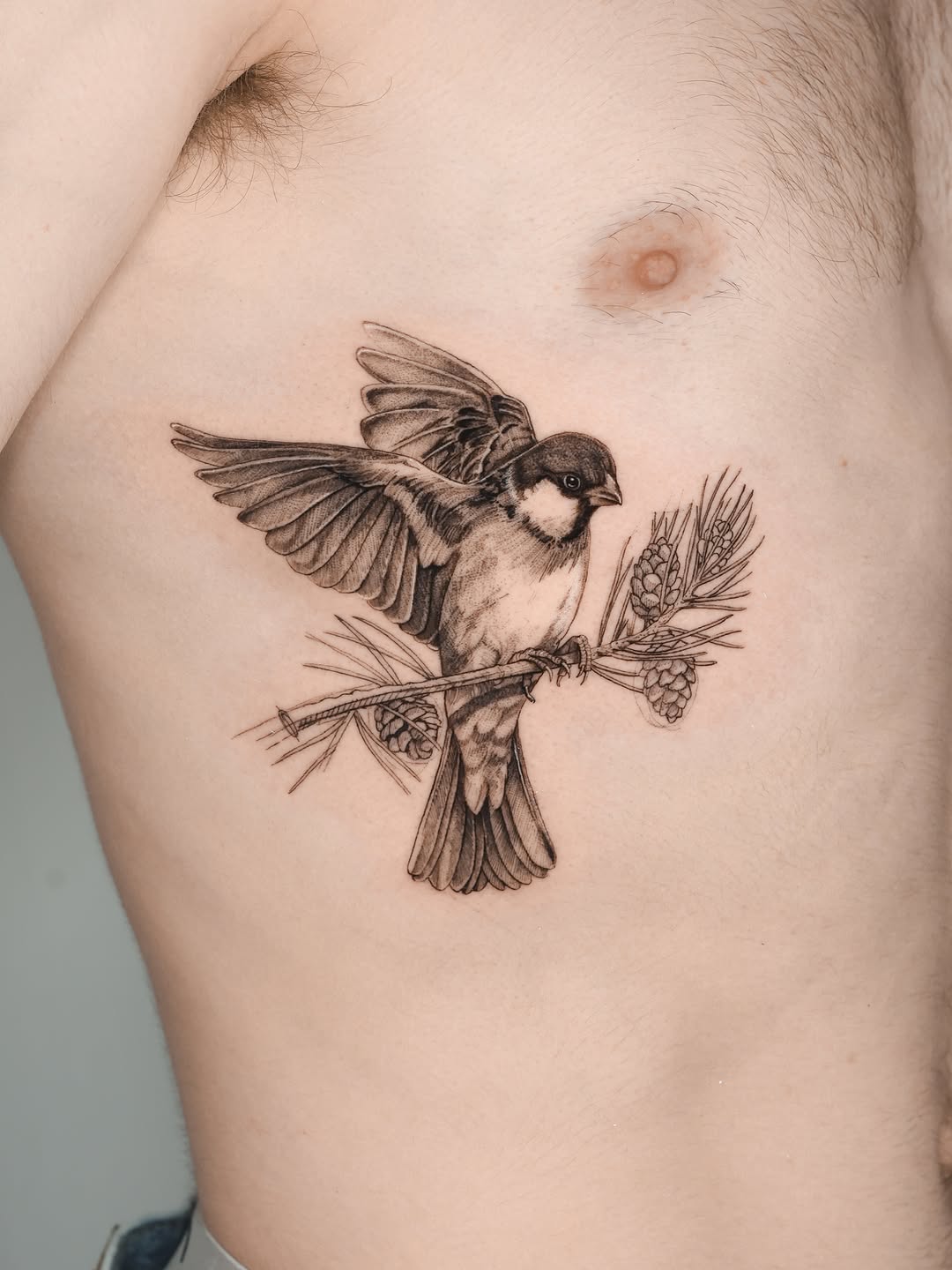 Tattoo by @tahinos.tattoo โ realism, black_and_grey