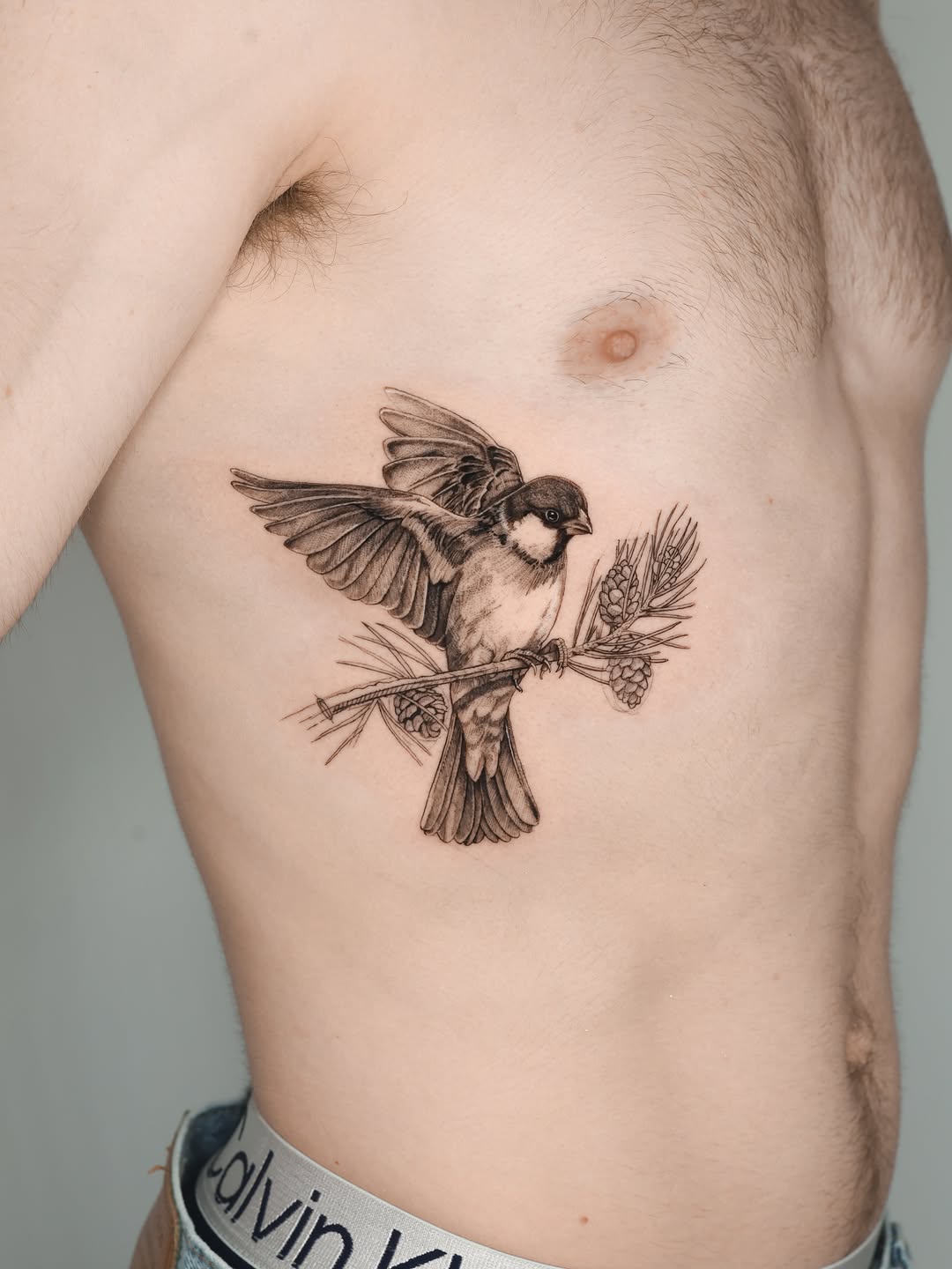 Tattoo by @tahinos.tattoo โ realism, black_and_grey