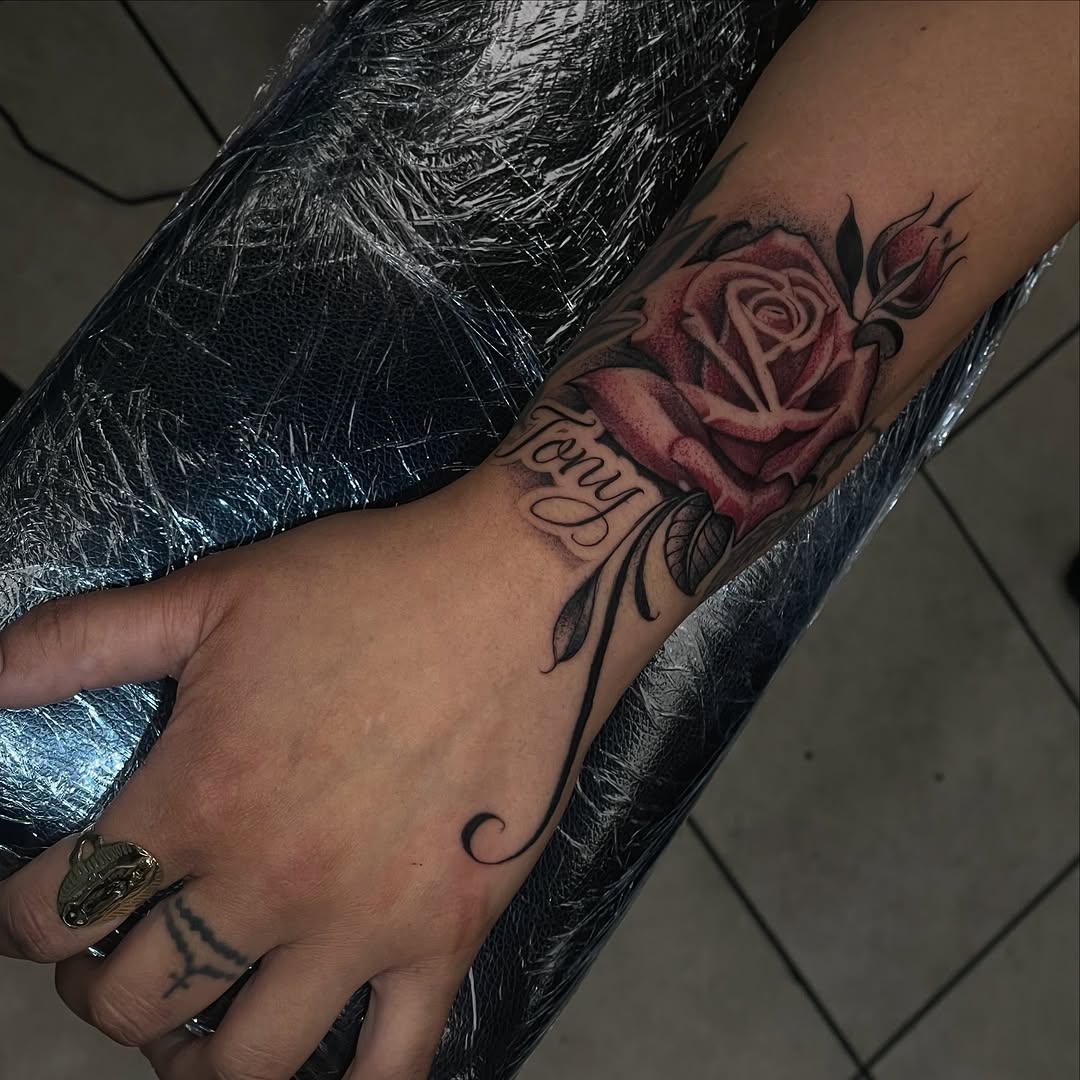 Tattoo by @ta2ese — realism, lettering_script
