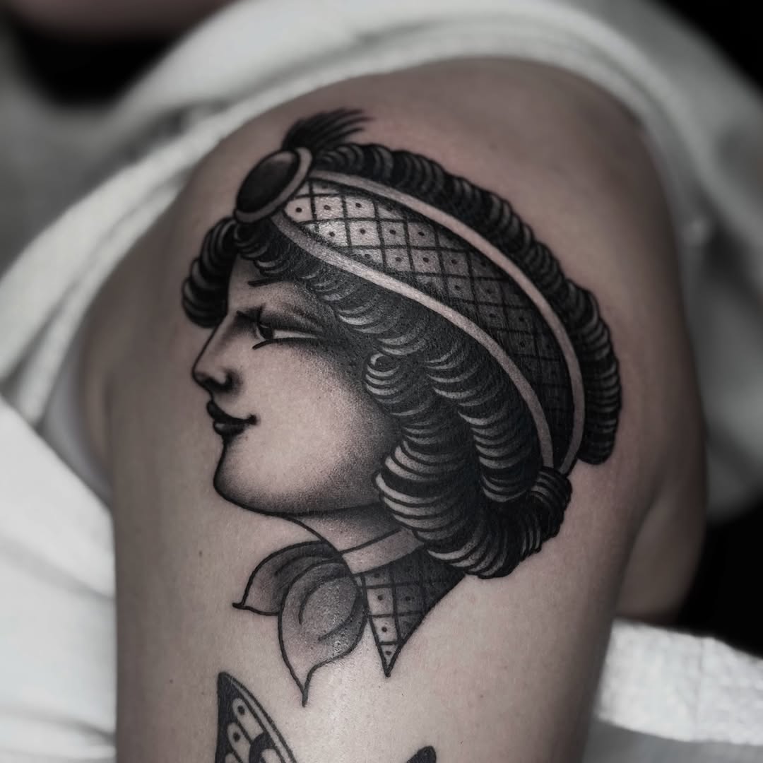 Tattoo by @domlibretti — american_traditional, black_and_grey