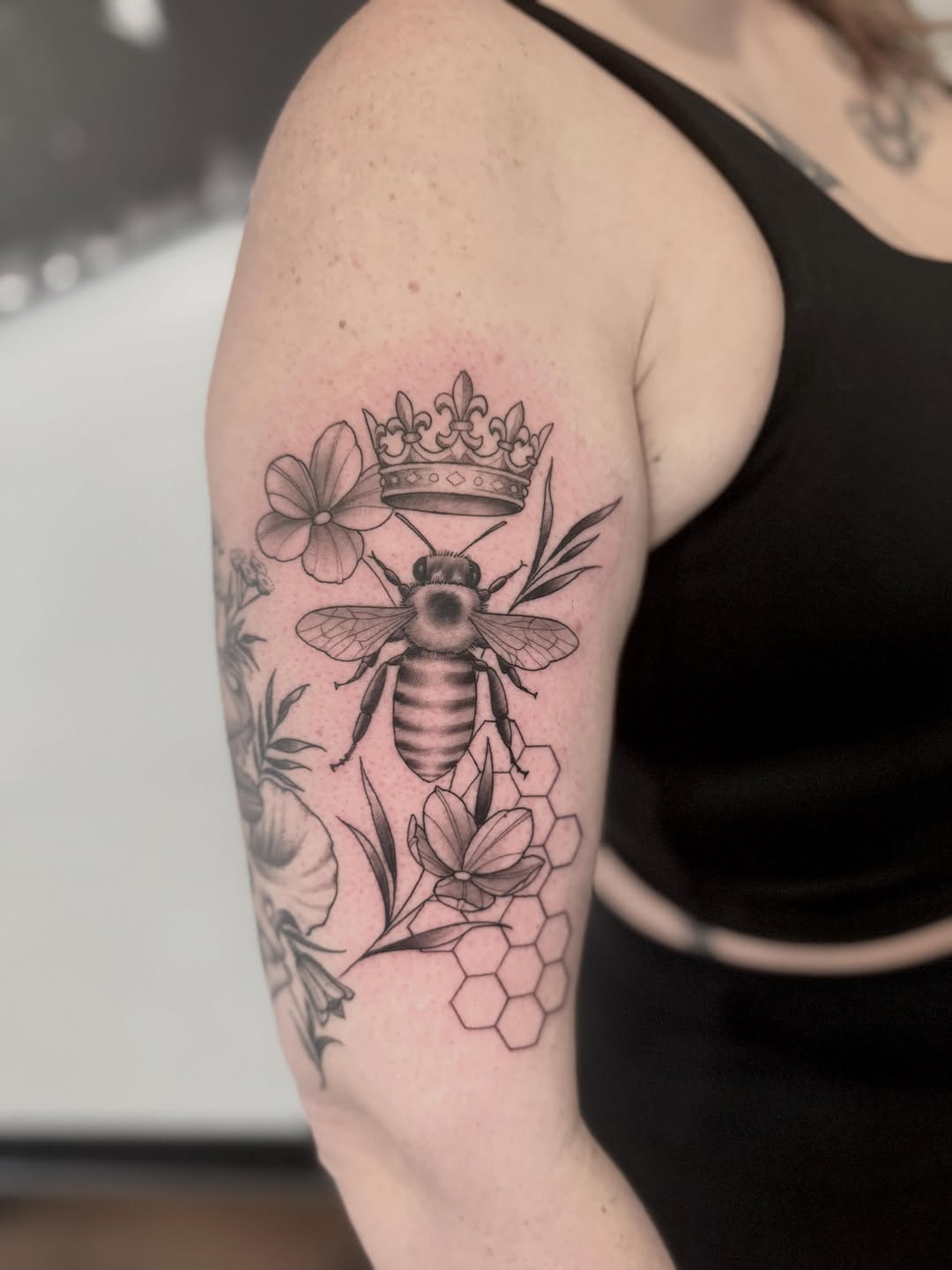 Tattoo by @drewfostertattoo — black_and_grey