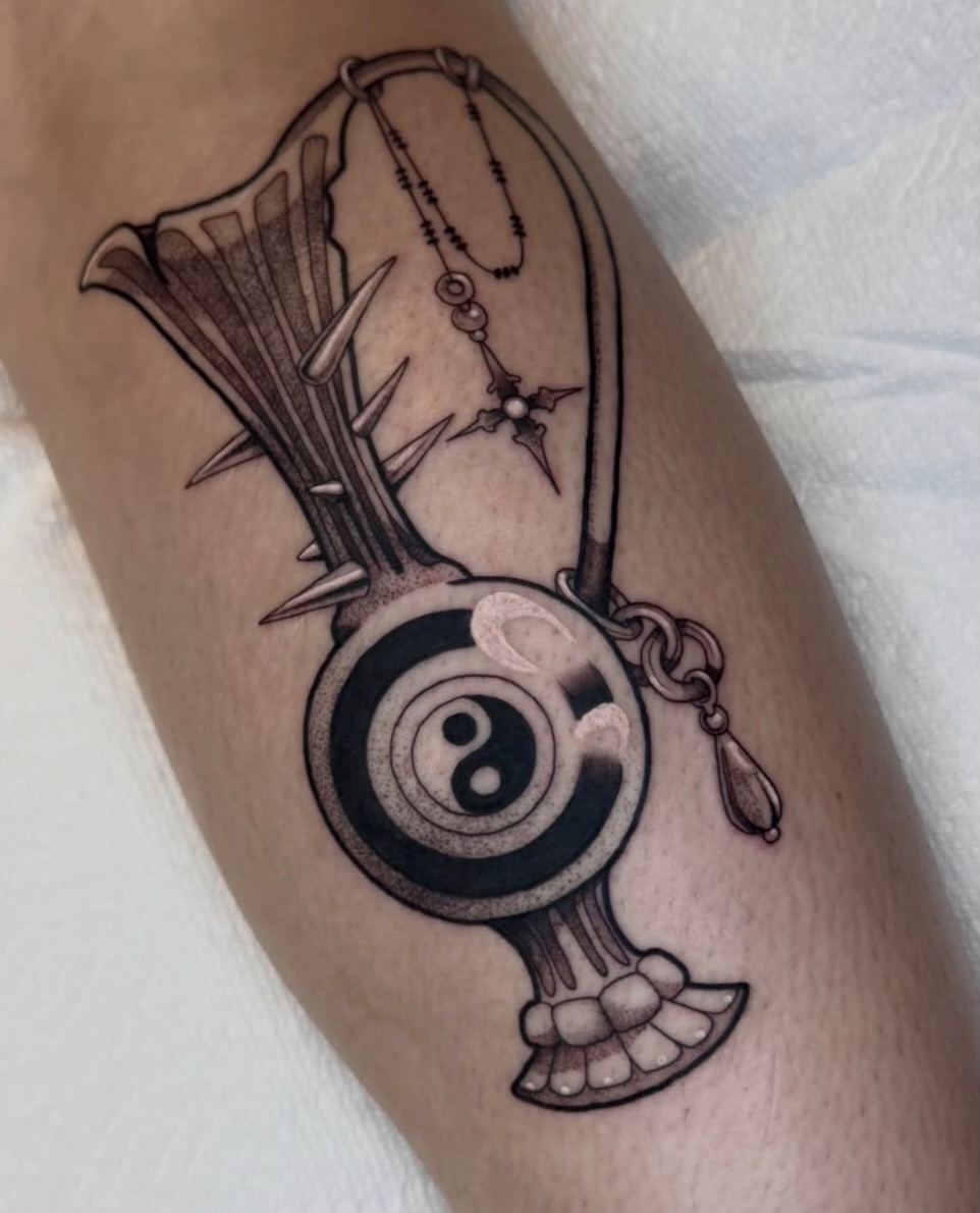 Tattoo by @peachyansley β illustrative, black_and_grey