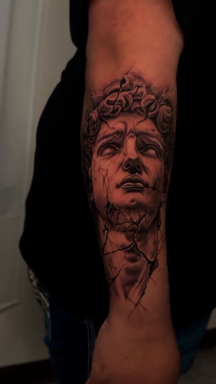 Tattoo by @luees___ β realism, black_and_grey