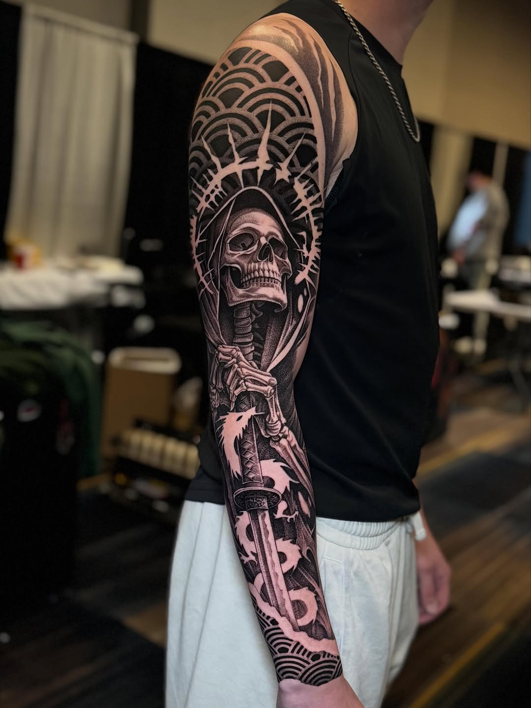 Tattoo by @grineylagantattoo — black_and_grey, realism