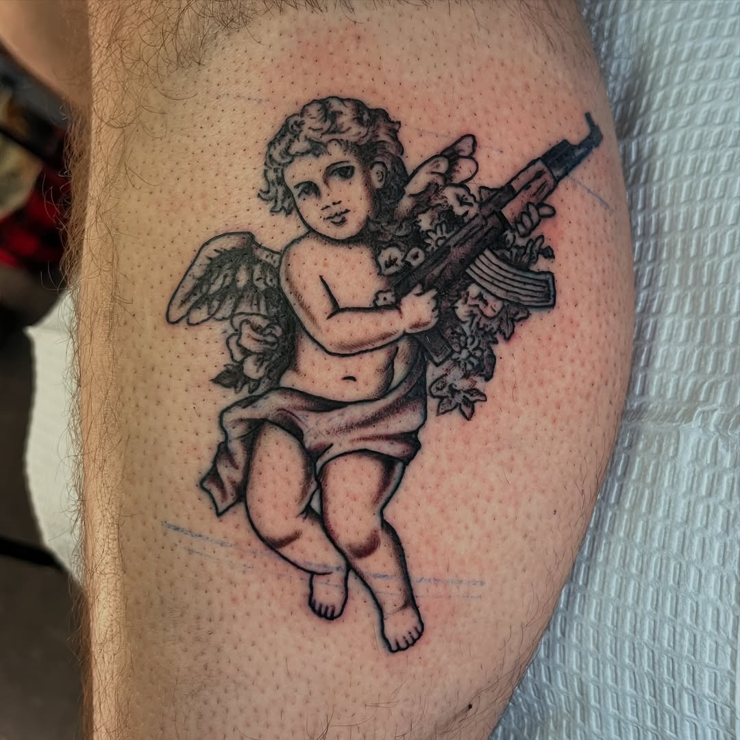 Tattoo by @bbcrla — black_and_grey, realism