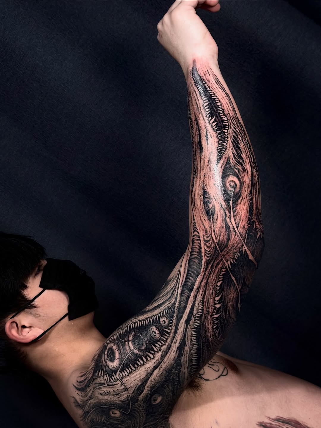 Tattoo by @3k_tat_too — black_and_grey, dark_realism
