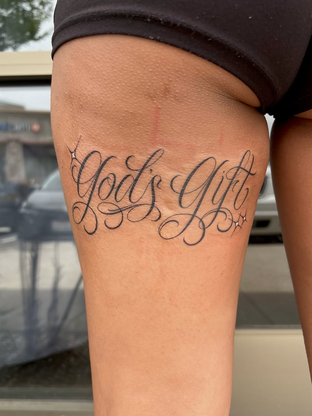 Tattoo by @dvminiquex — lettering_script, fine_line