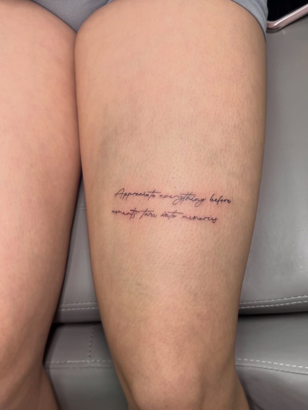 Tattoo by @inkbynicolee — lettering_script, fine_line