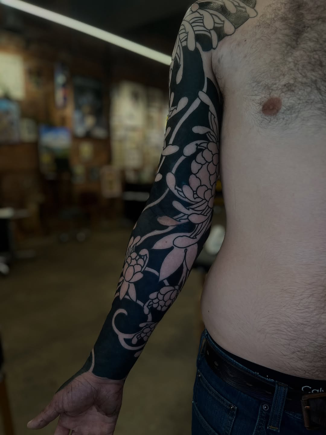 Tattoo by @ichibotattoos — blackwork, japanese_irezumi
