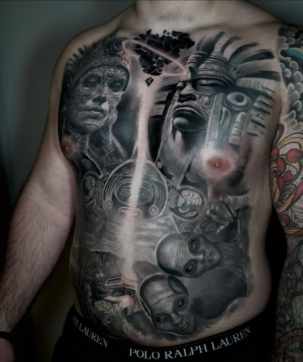 Tattoo by @kaostattooart — realism, black_and_grey