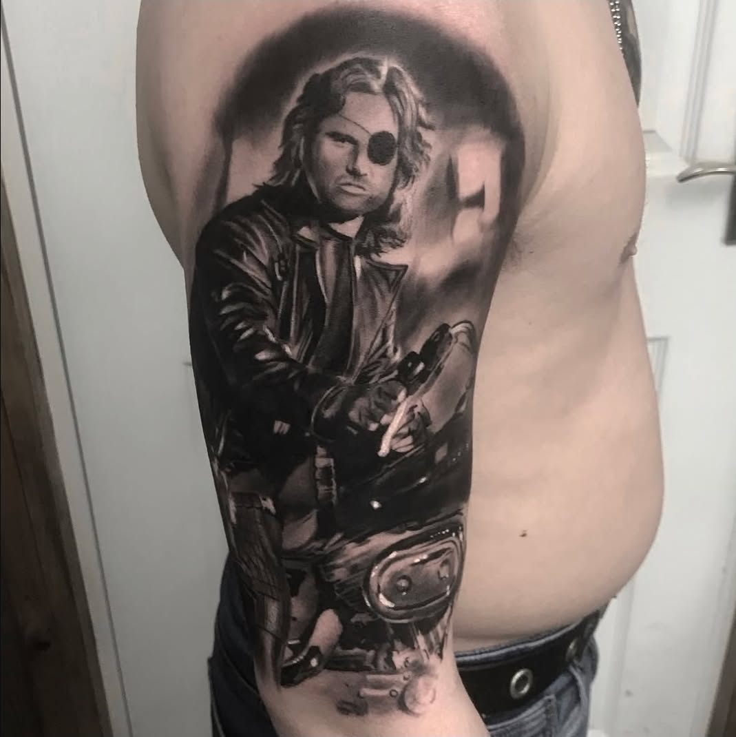 Tattoo by @kaostattooart — realism, black_and_grey