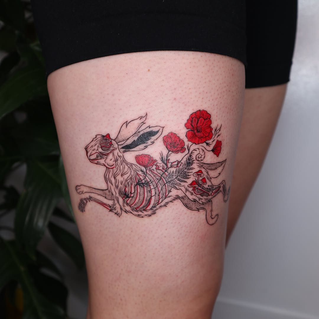 Tattoo by @hbarbarella.art — illustrative, dark_realism
