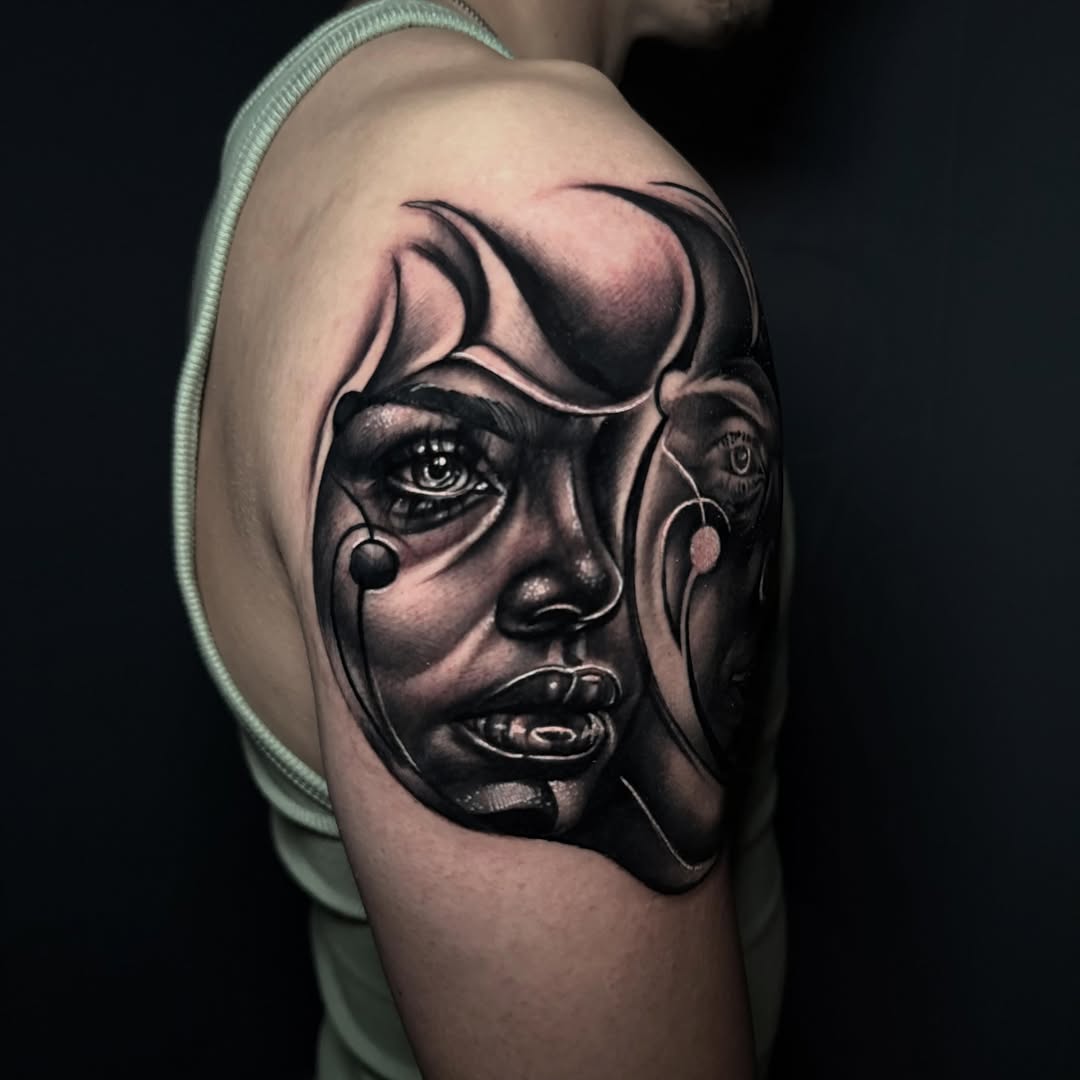 Tattoo by @kat_tattooer โ realism, black_and_grey