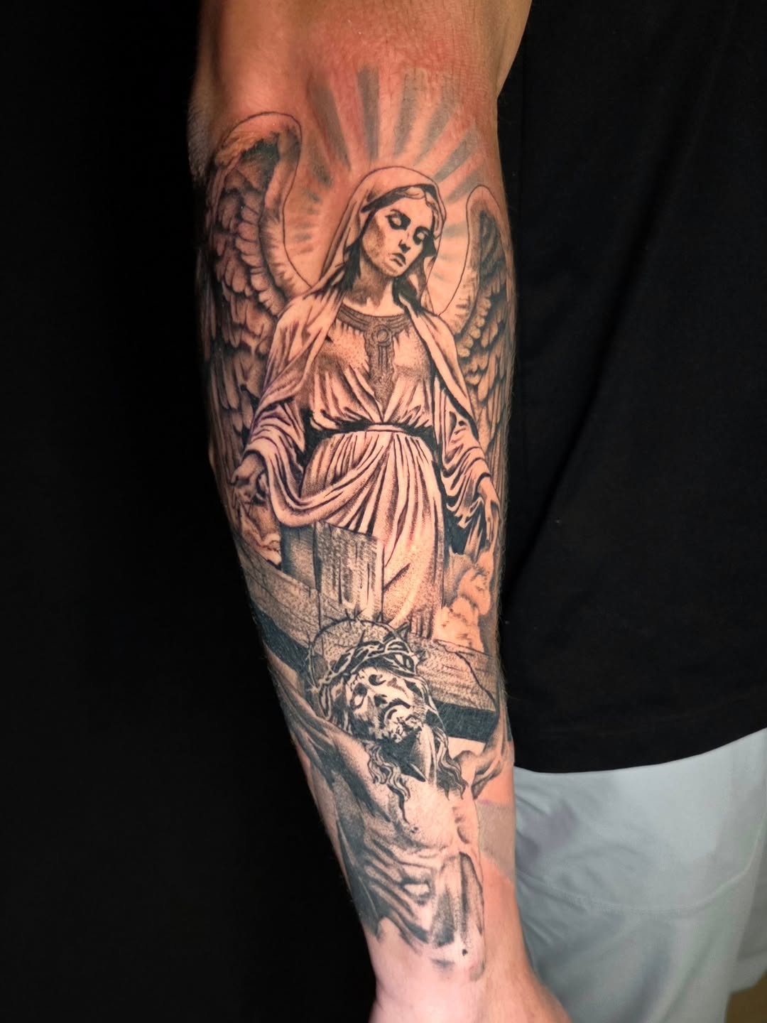 Tattoo by @mayantattoos — black_and_grey, realism