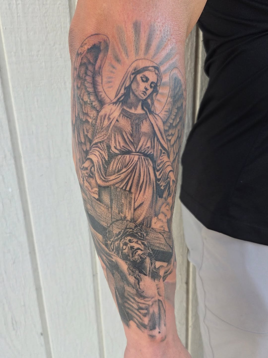 Tattoo by @mayantattoos — black_and_grey, realism