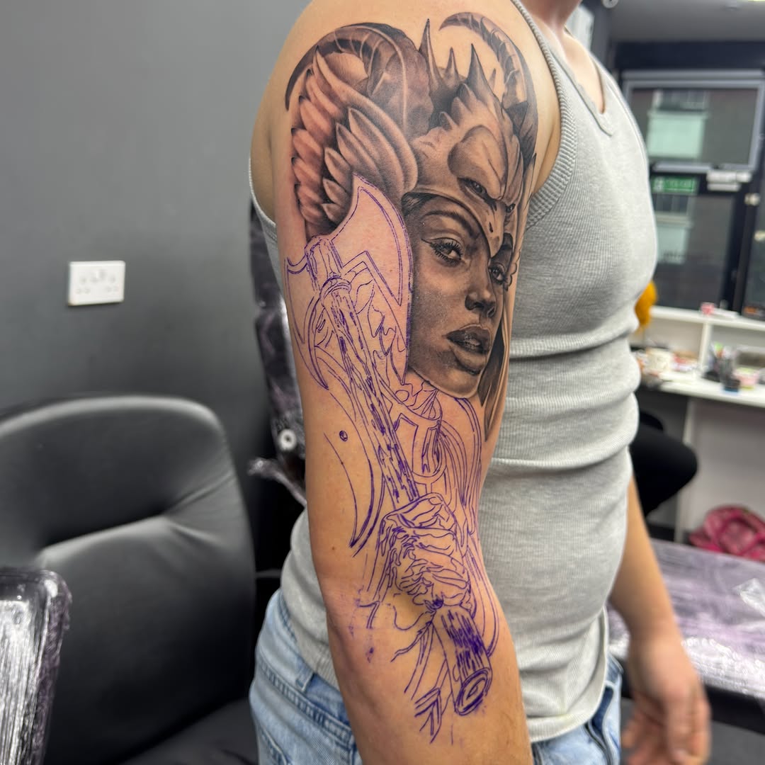 Tattoo by @22.co.uk — realism, black_and_grey