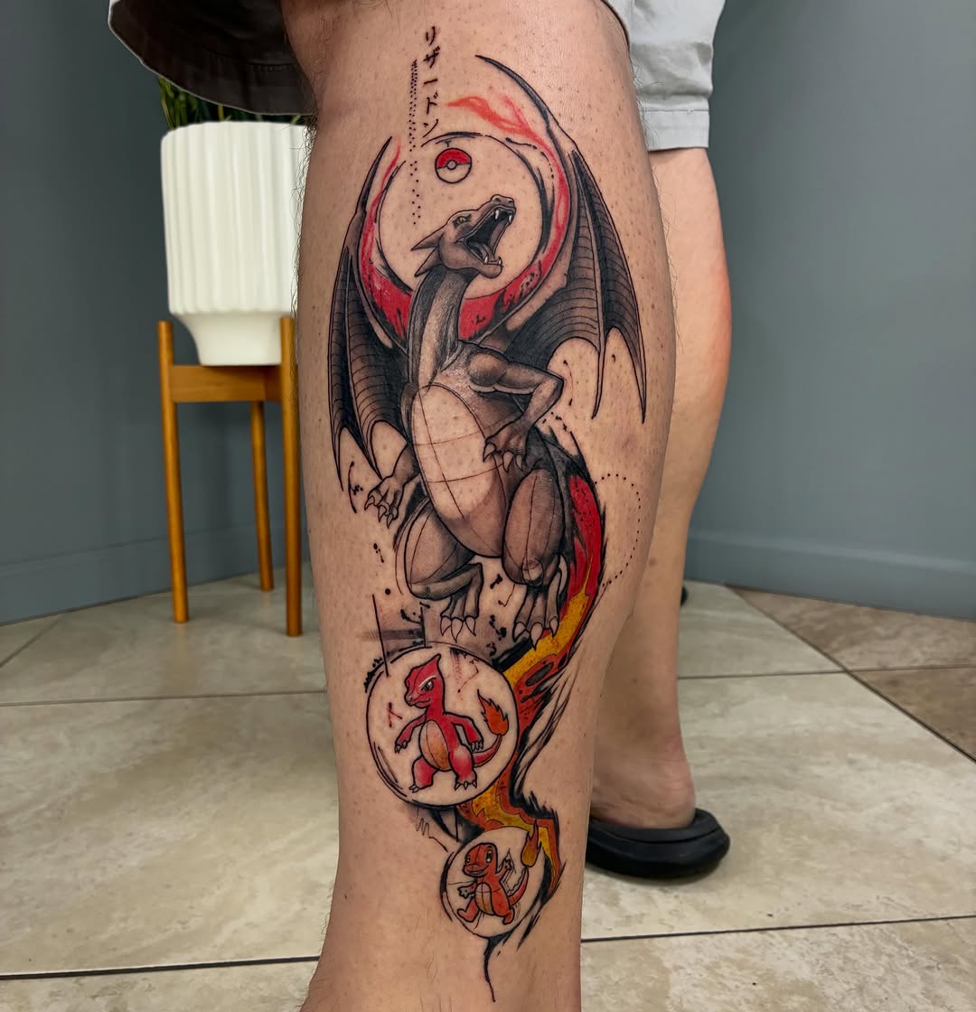 Tattoo by @bearclawtattoo — anime, black_and_grey