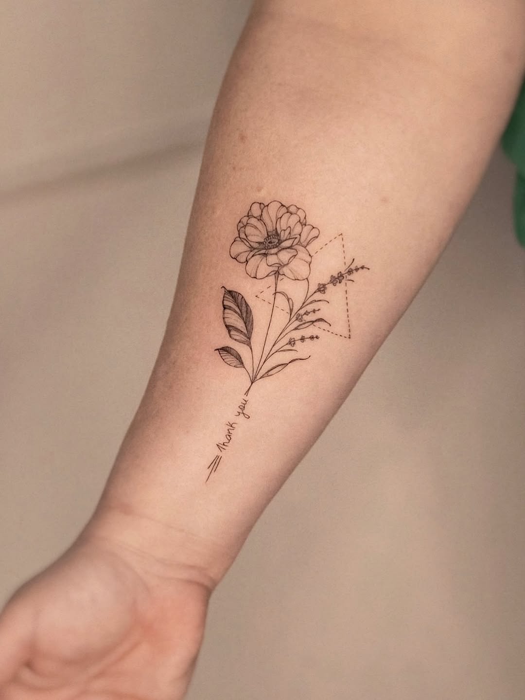 Tattoo by @olha.tattoo โ fine_line, lettering_script