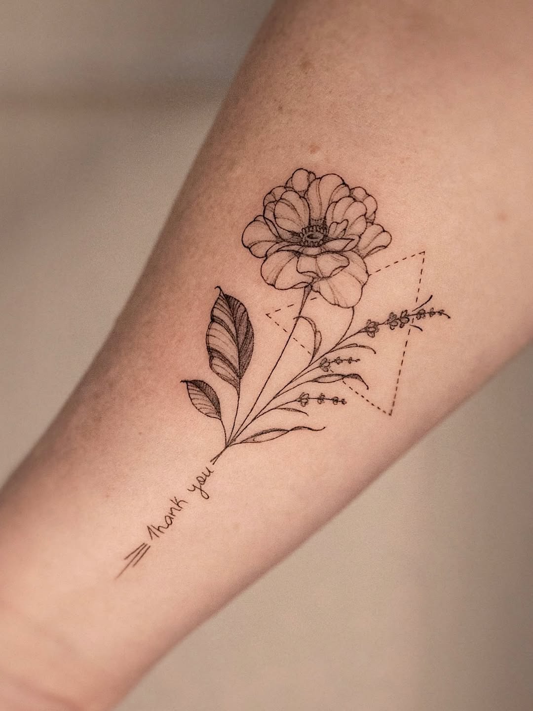 Tattoo by @olha.tattoo โ fine_line, lettering_script