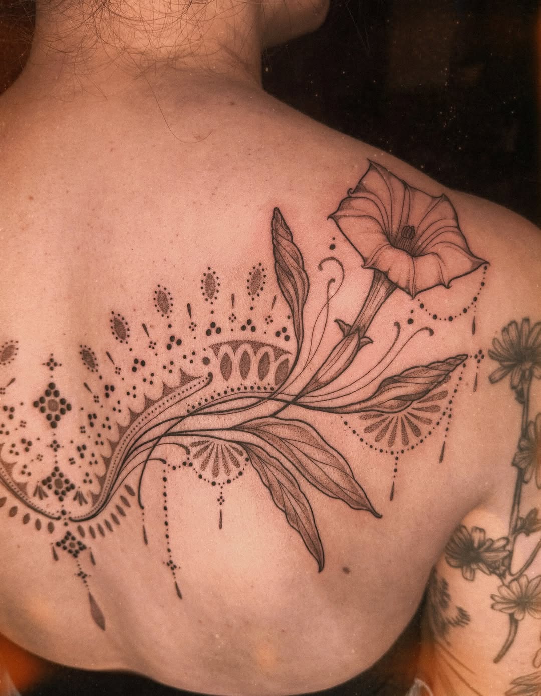 Tattoo by @mushrooomqueen β fine_line, dotwork