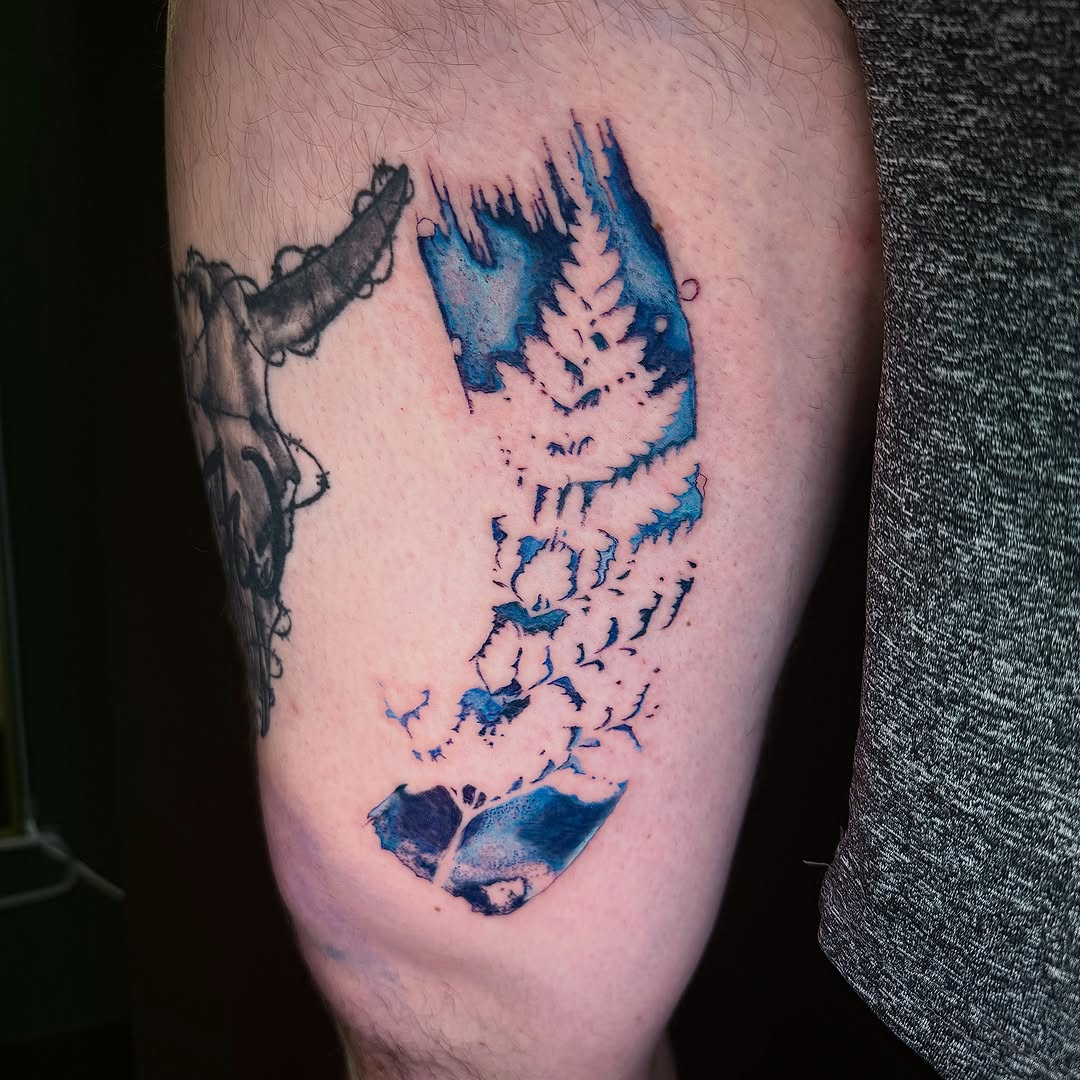 Tattoo by @janai.artistry β watercolor, black_and_grey