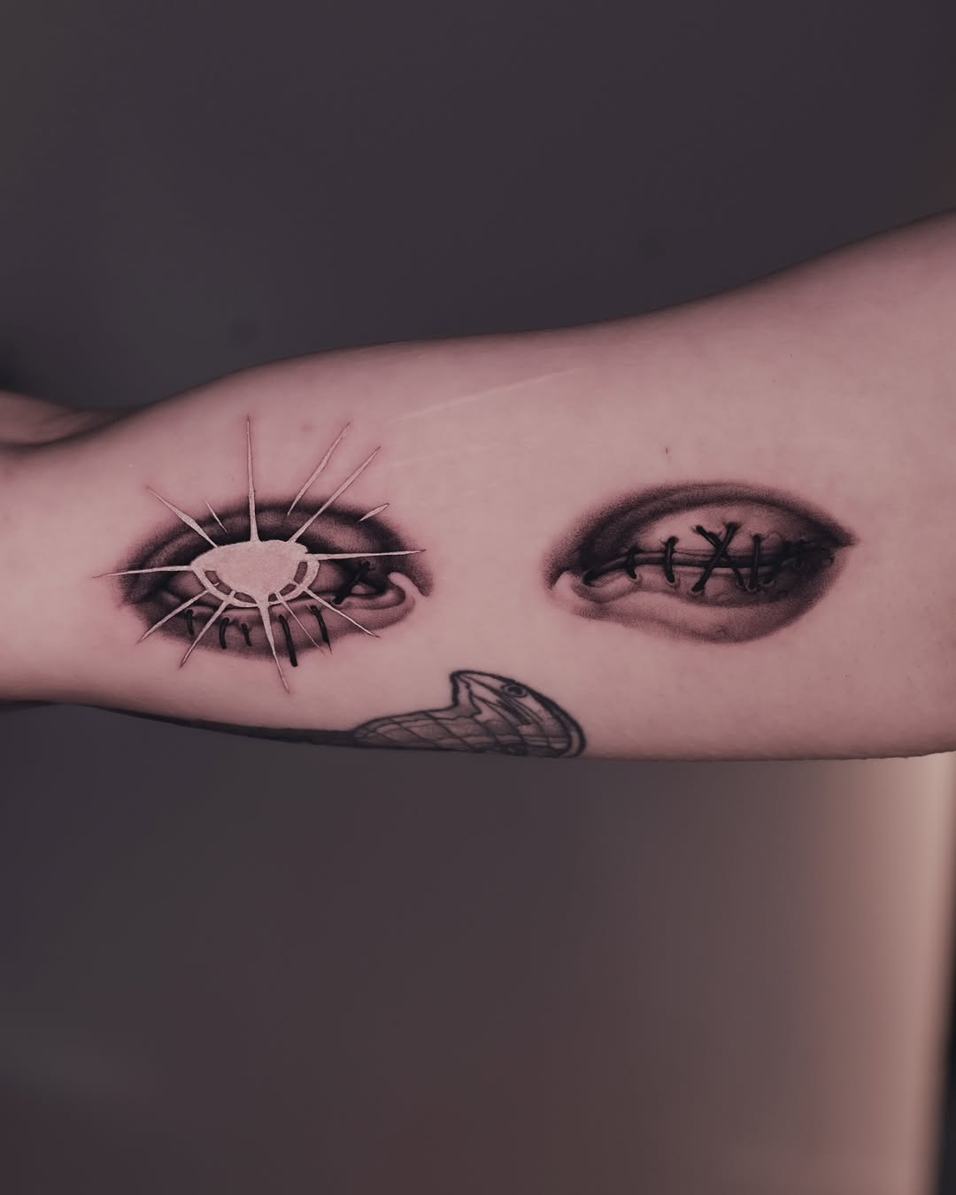 Tattoo by @9rukim — black_and_grey, dark_realism