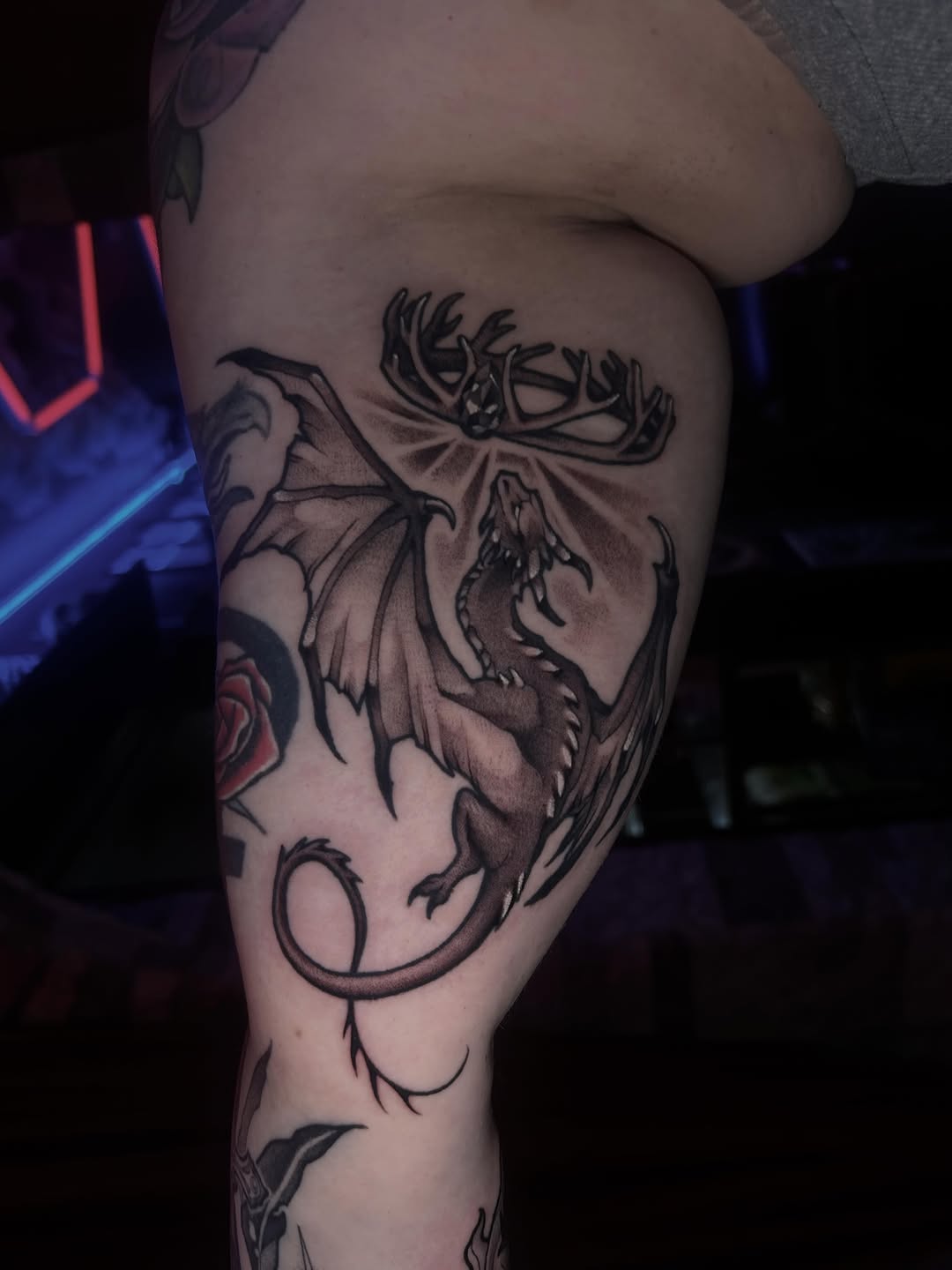 Tattoo by @petaltattoo — black_and_grey, realism