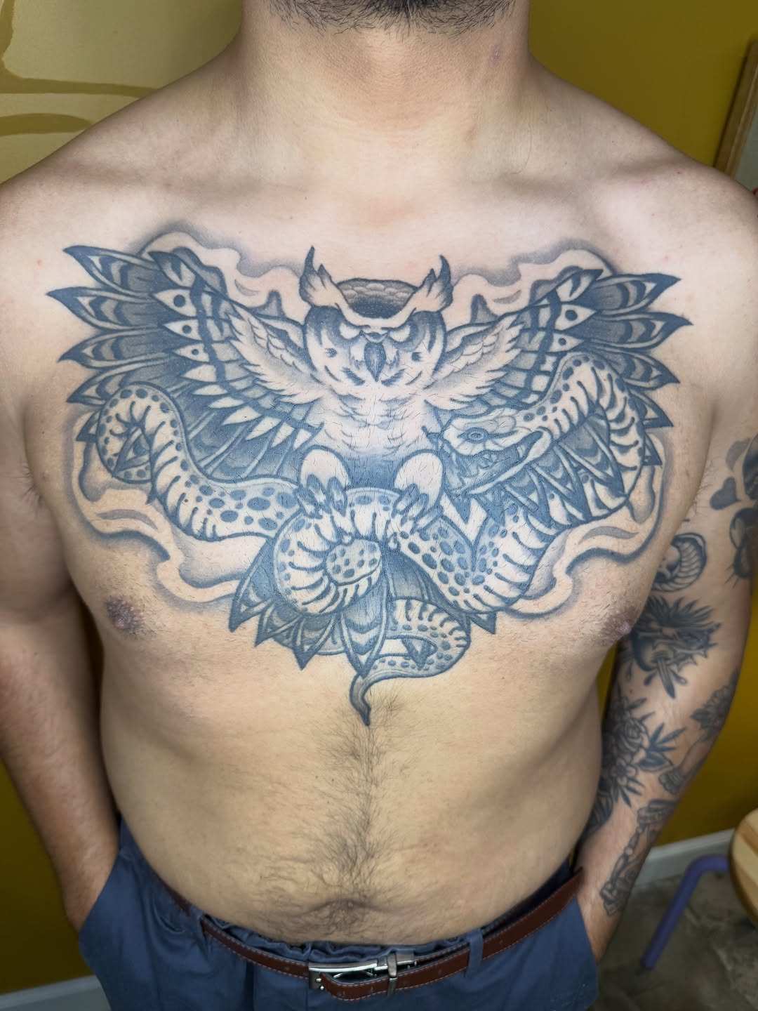 Tattoo by @chrisskon — black_and_grey, illustrative