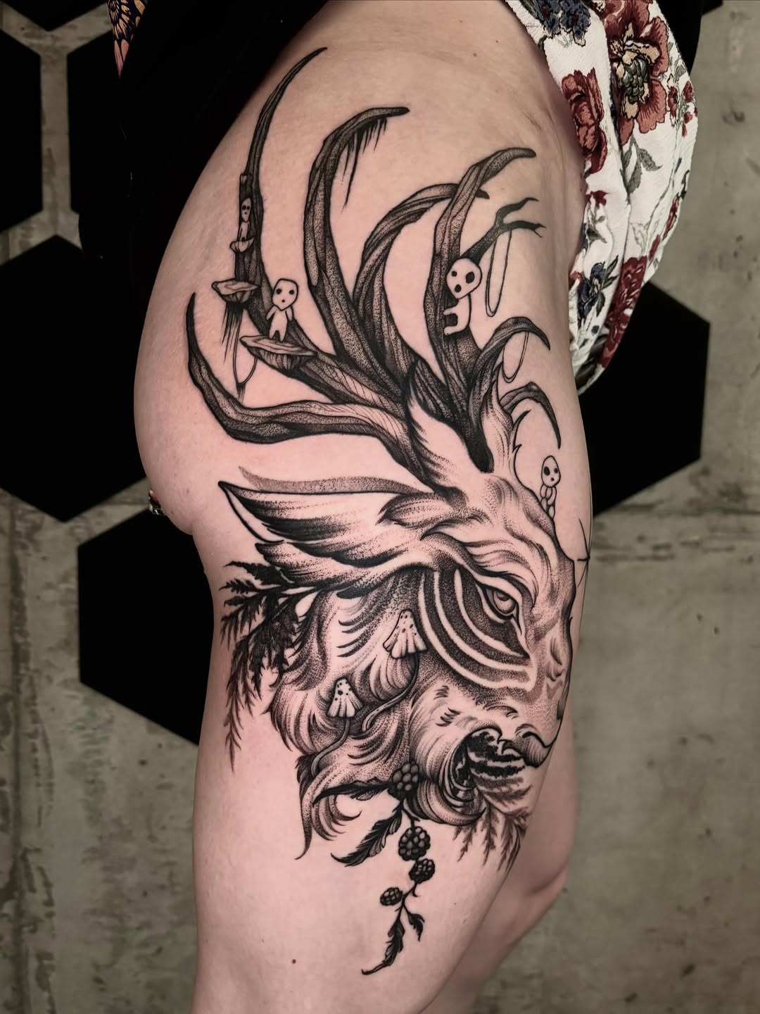 Tattoo by @haileypaetztattoos โ black_and_grey, dotwork