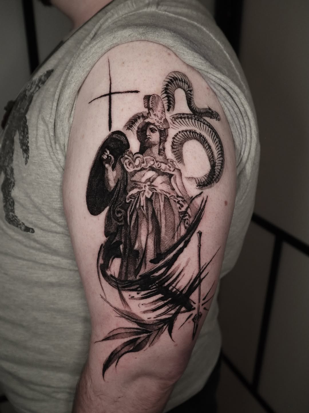 Tattoo by @_connormoon_ — blackwork