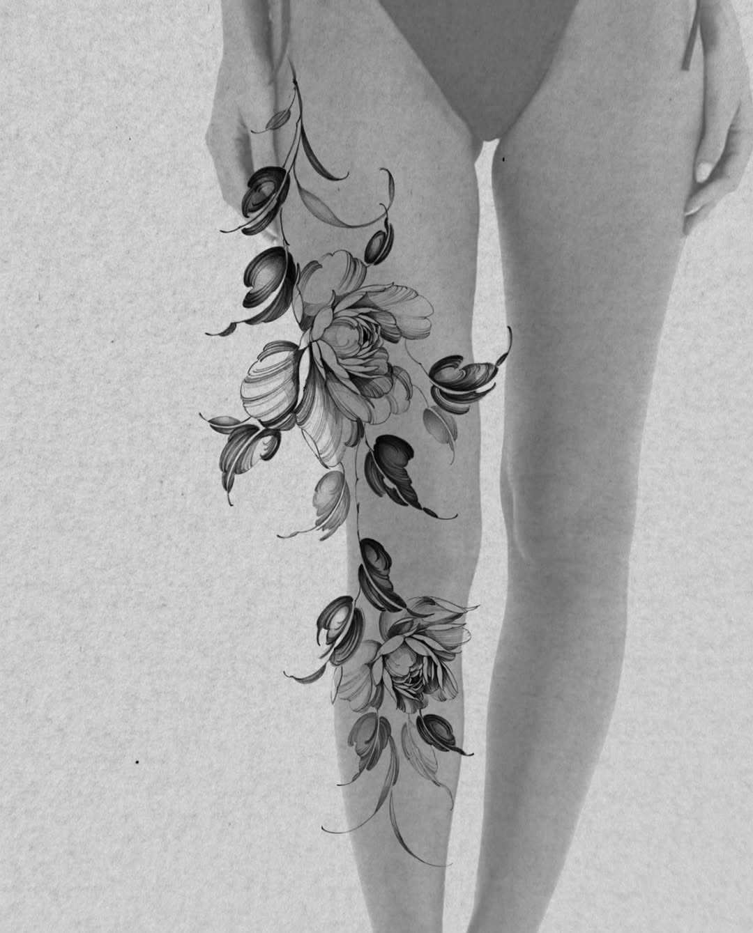 Tattoo by @joyxtattoo — illustrative, black_and_grey