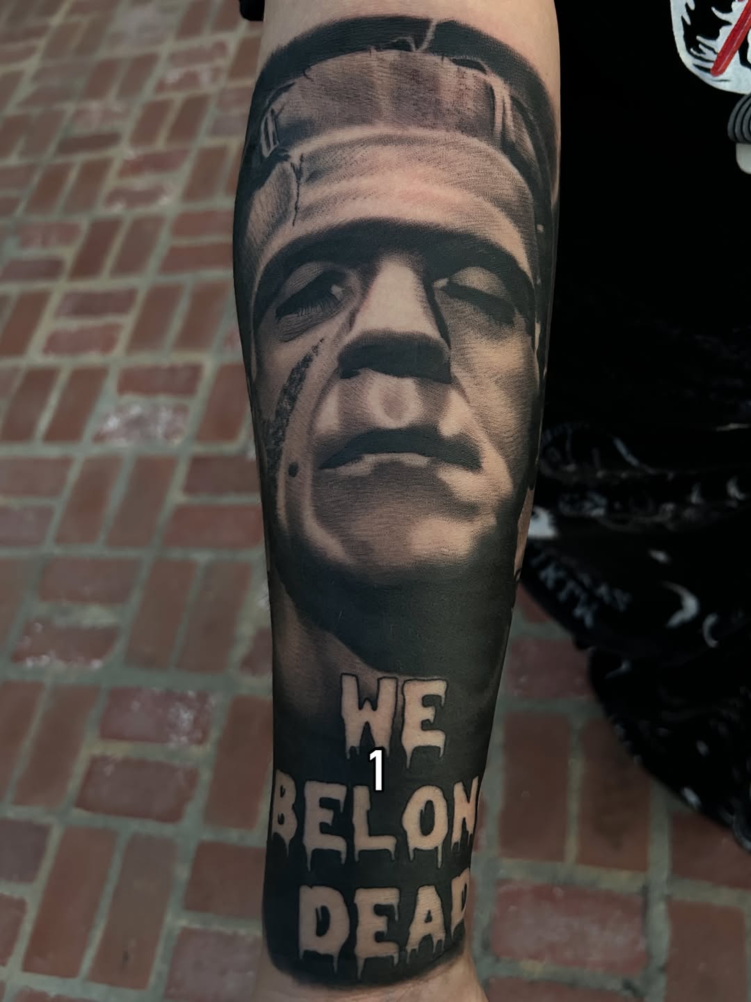 Tattoo by @the_horrordude — realism, lettering_script