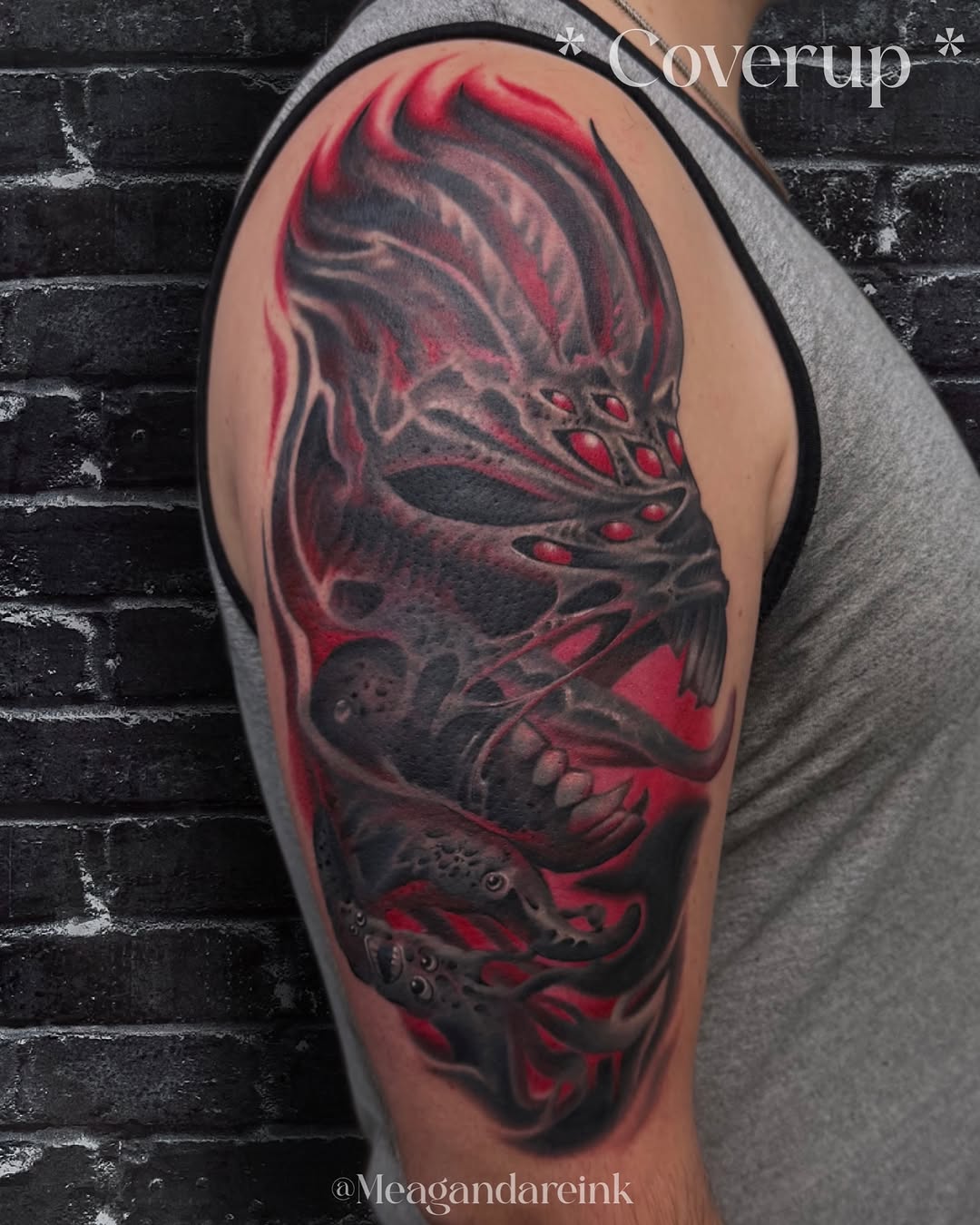 Tattoo by @meagandareink — dark_realism, blackwork