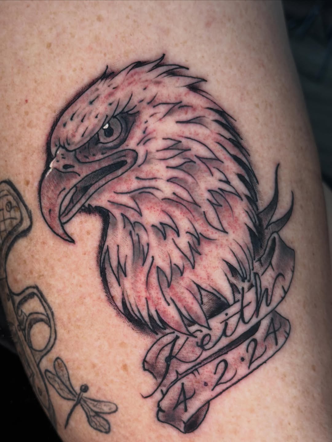 Tattoo by @david_steed — black_and_grey, lettering_script